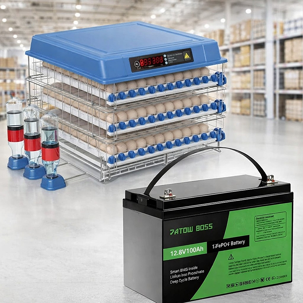 Комплект Інкубатор автоматичний на 300 яєць Vertis (220/12В) для безперервної інкубації+LiFePO4 12V/100Ah акумулятор Datouboss